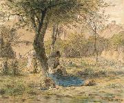 Jean-Franc Millet In the garden oil painting picture wholesale